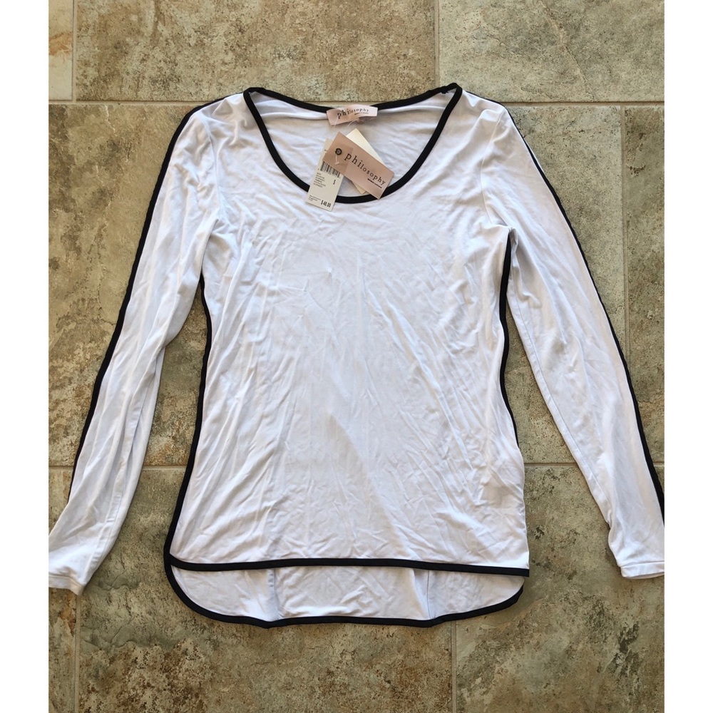 NWT Philosophy Cut & Sew Knit Long Sleeve Top